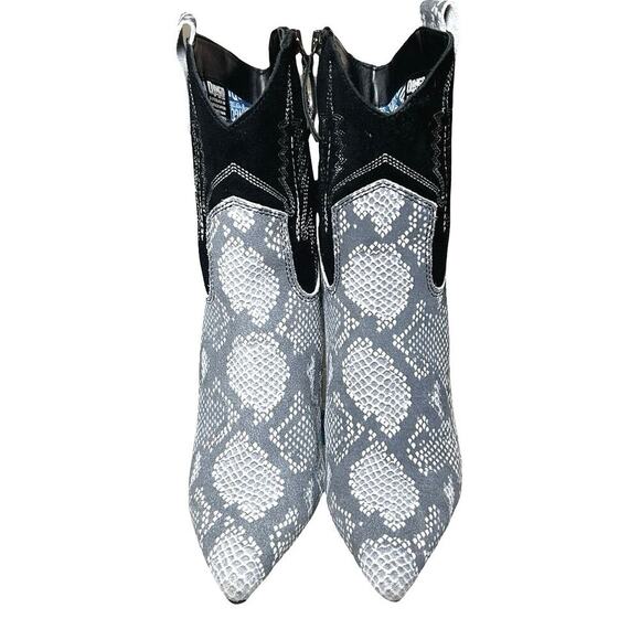 Dingo Women’s Calico Snakeskin Leather Western Style Boots Black/Gray Size 9M - Picture 2 of 8